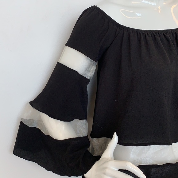 Jus D'Orange sheer Off the shoulder top - Picture 6 of 7